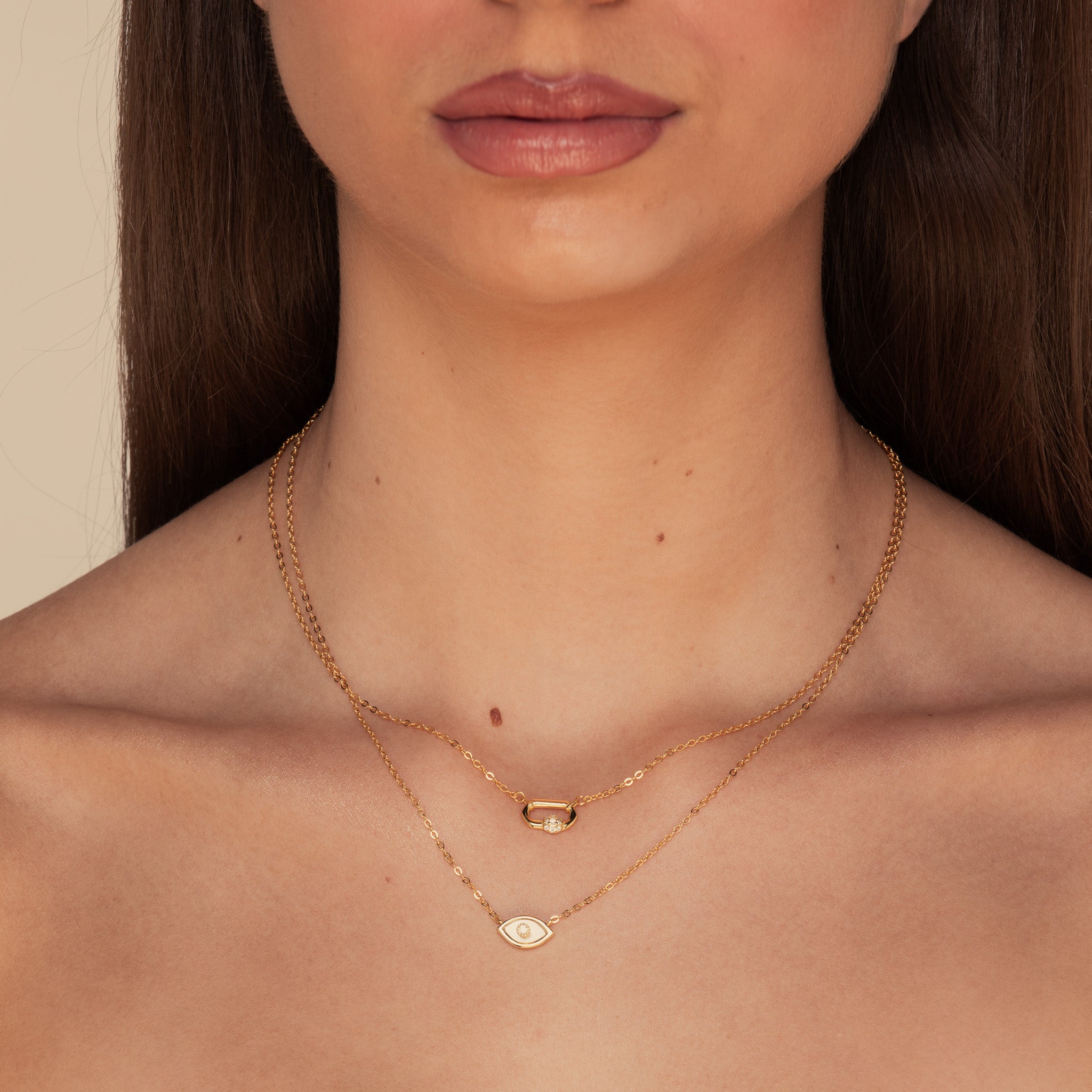 Solitude Bond Sapphire Necklace Rose Gold