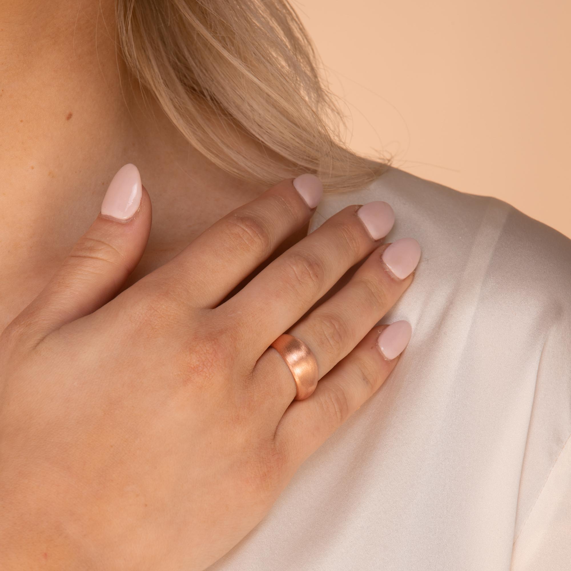 Matte Dome Open Ring Rose Gold