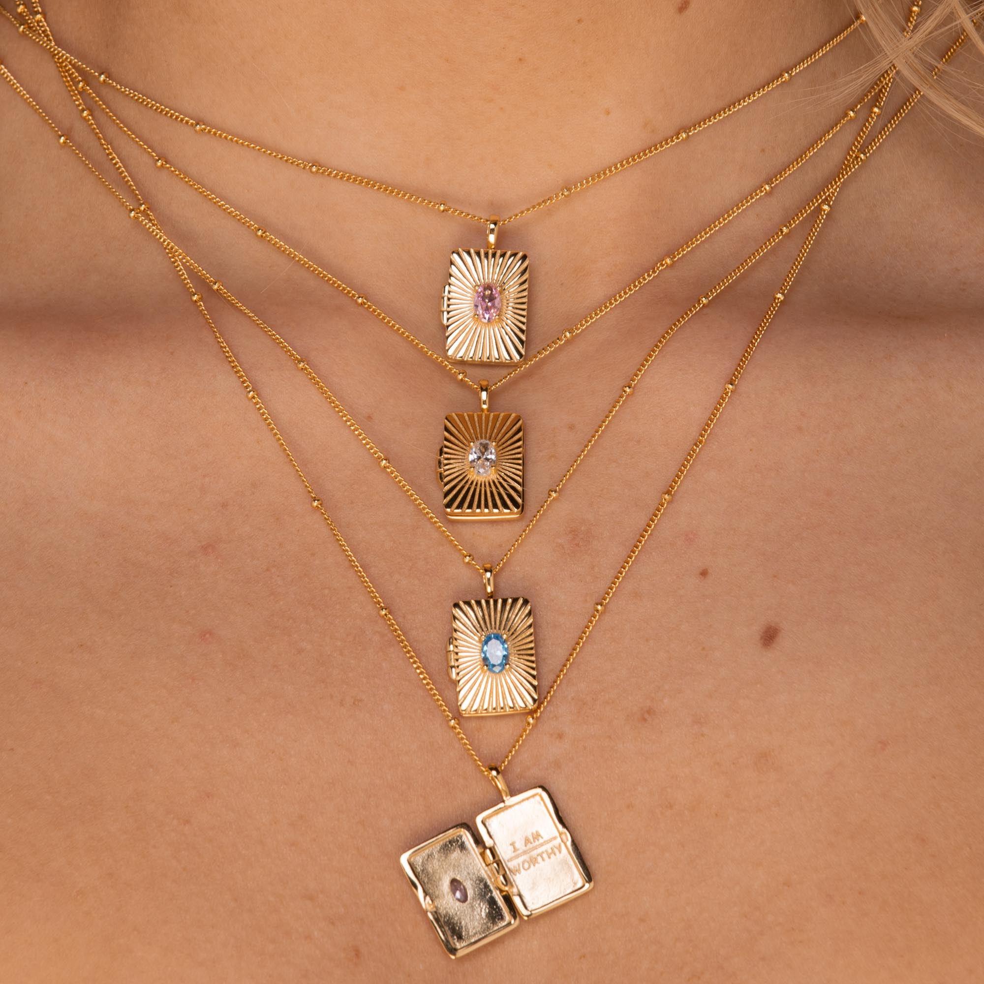 I am Loved Locket Necklace Gold