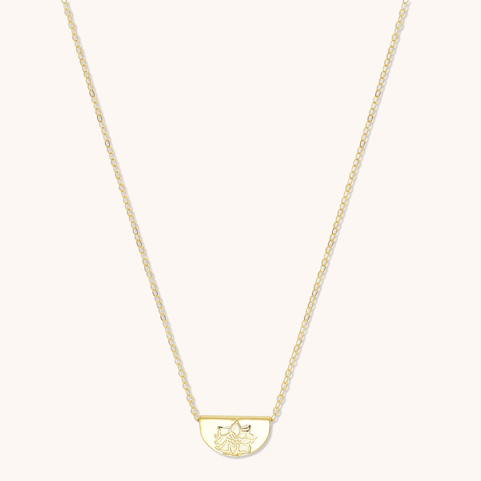 Birth Flower Necklace December (Poinsettia) Gold