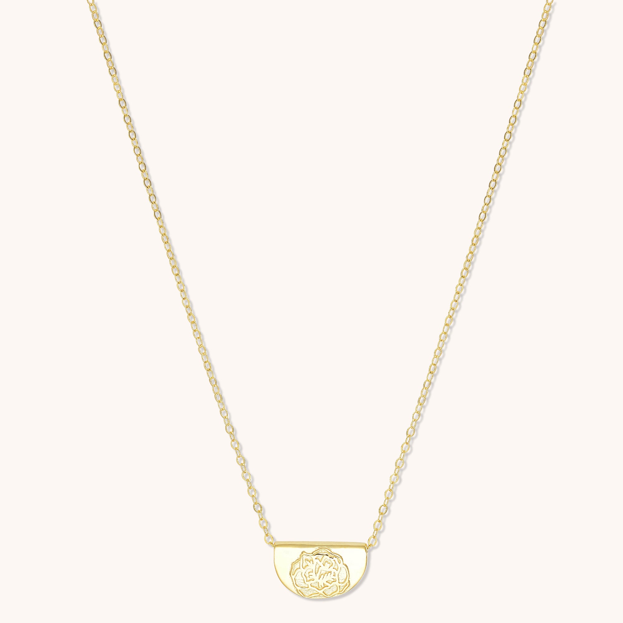 Birth Flower Necklace January (Carnation) Gold