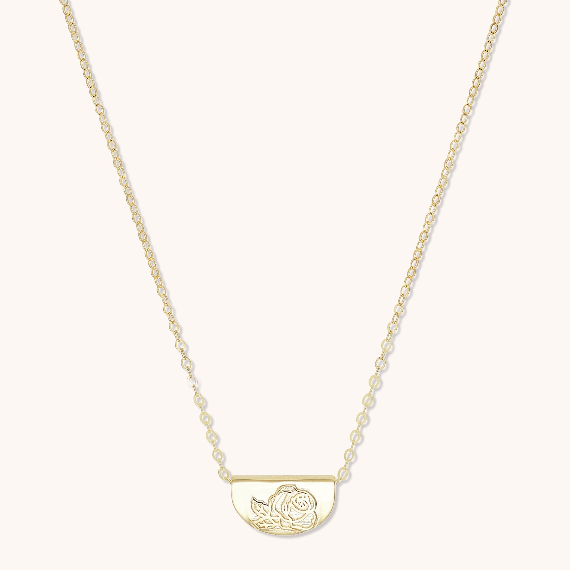 Birth Flower Necklace June (Rose) Gold