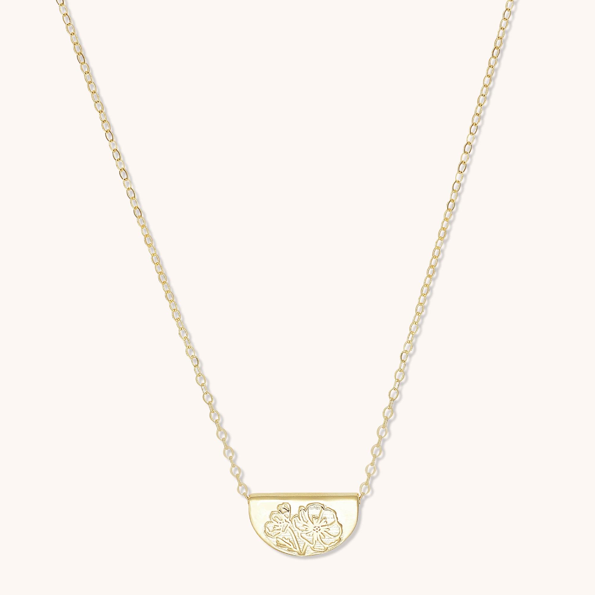 Birth Flower Necklace October (Cosmos) Gold