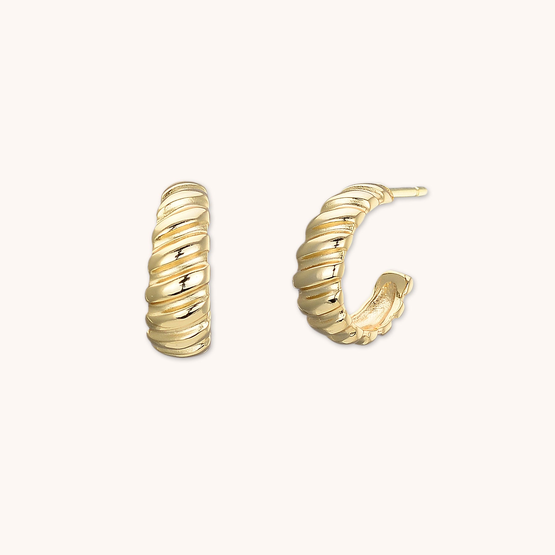 Croissant Huggie Earrings Gold