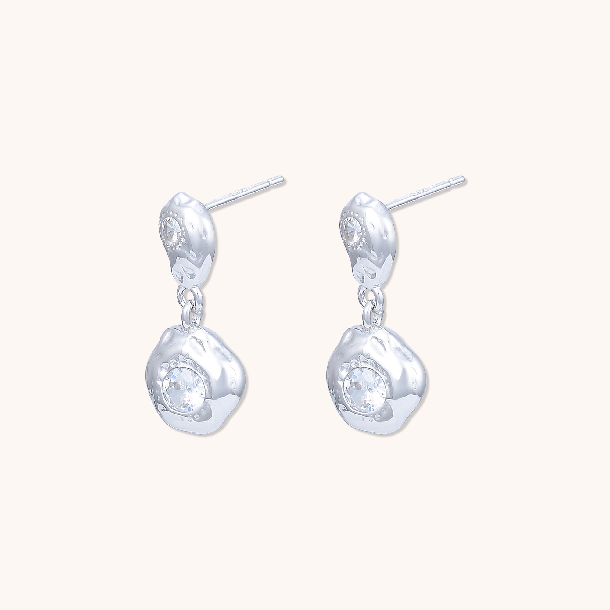 Sapphire Molten Drop Earrings Silver