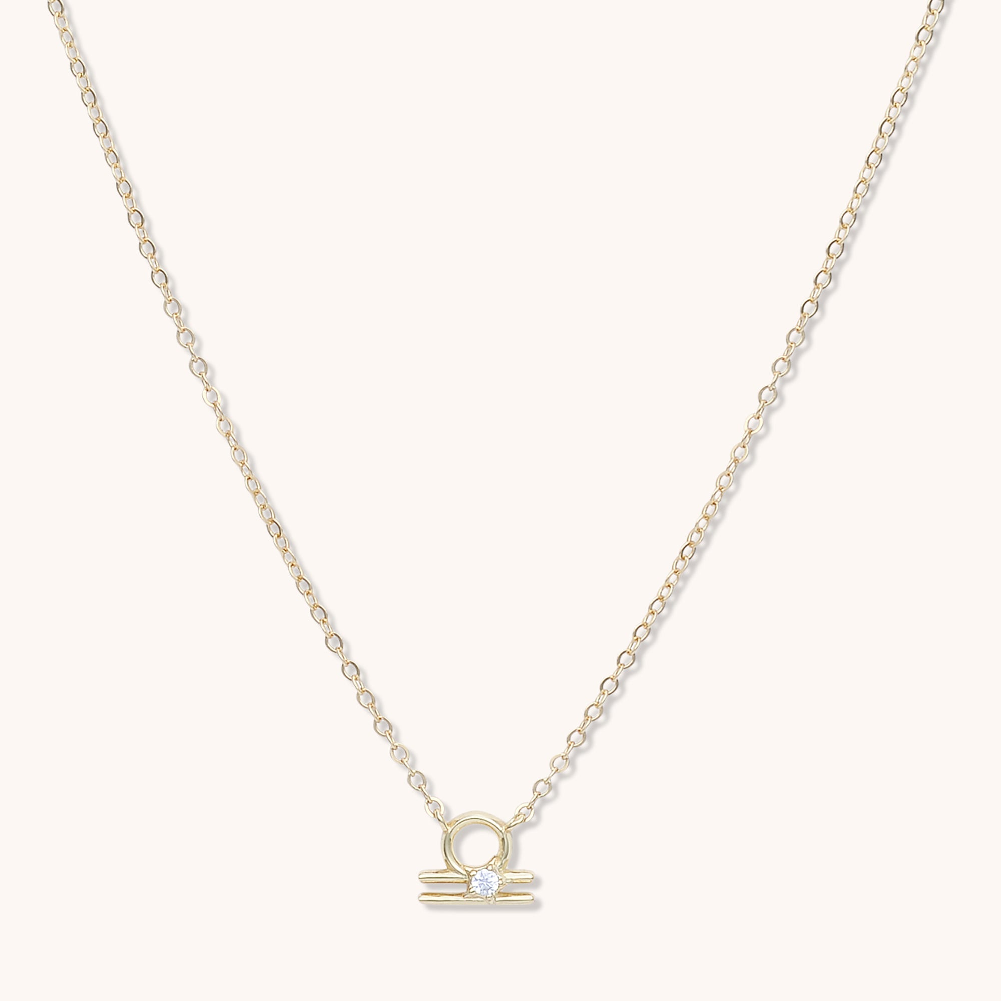 Libra Star Sign Necklace Gold