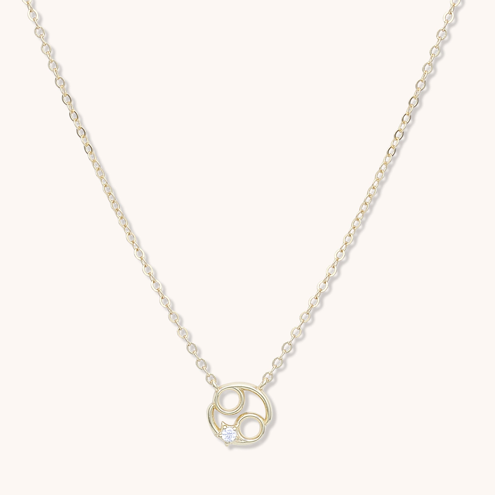 Cancer Star Sign Necklace Gold