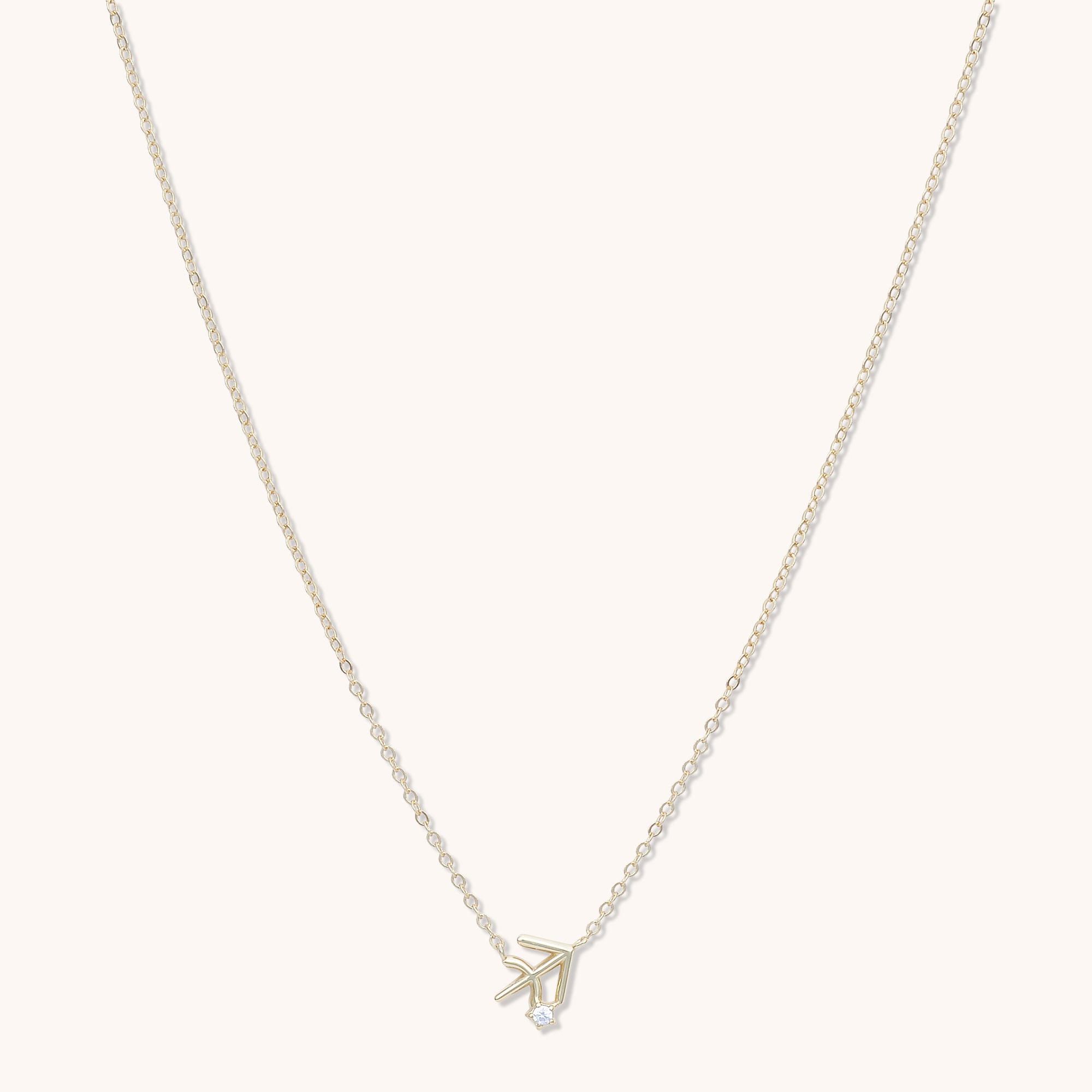 Sagittarius Star Sign Necklace Gold