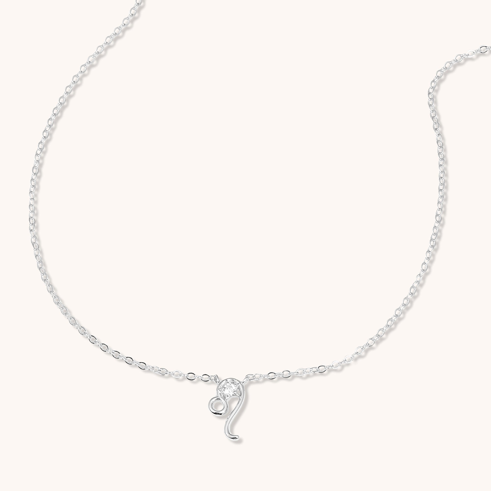 Leo Star Sign Necklace Silver