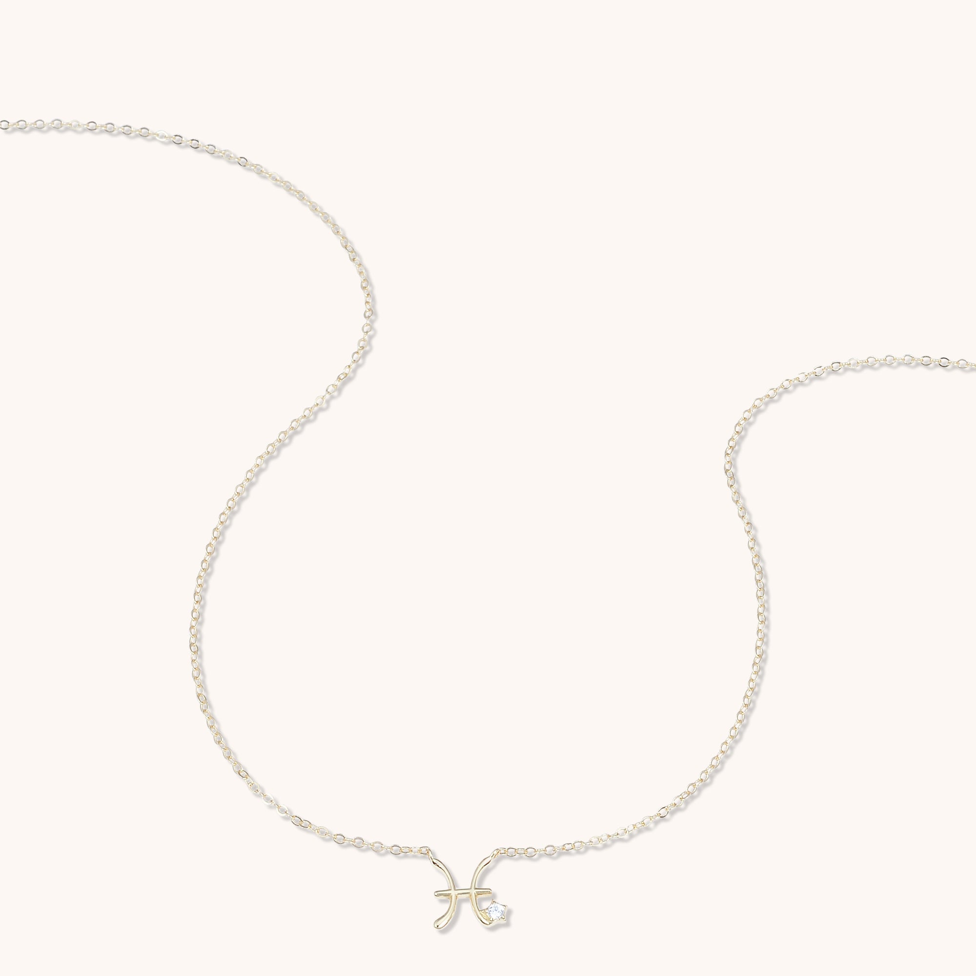 Pisces Star Sign Necklace Rose Gold