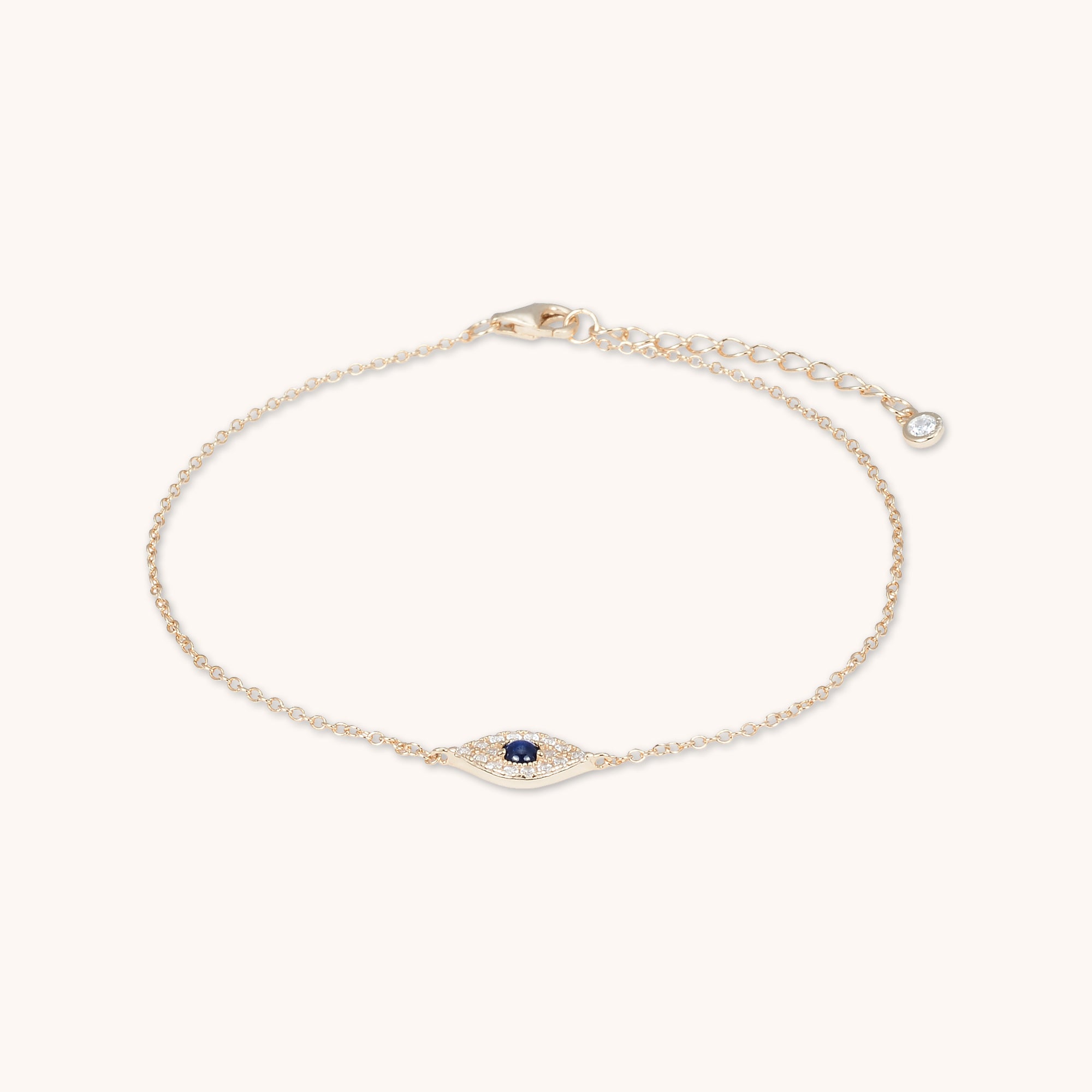 Evil Eye Sapphire Bracelet Rose Gold