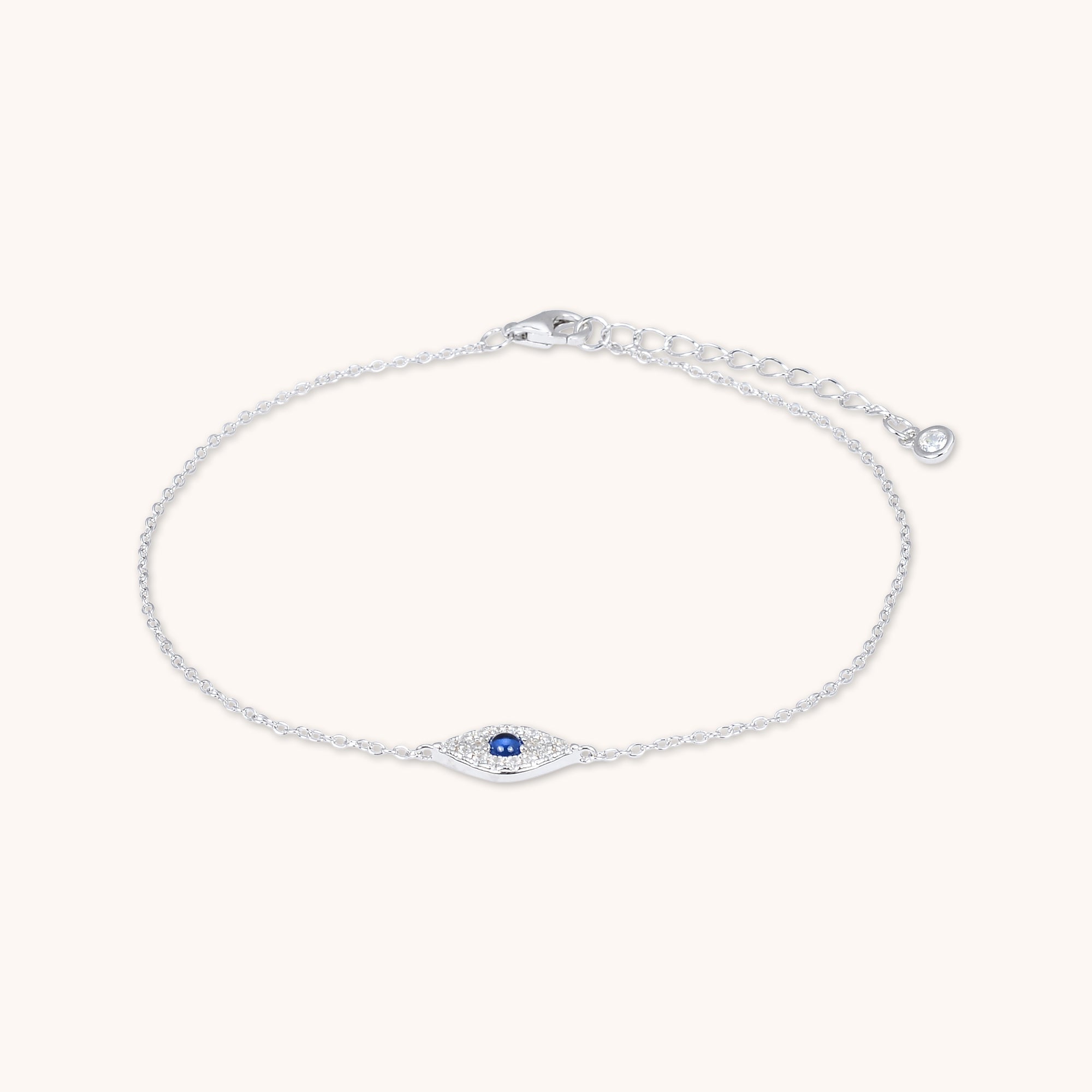 Evil Eye Sapphire Bracelet Silver