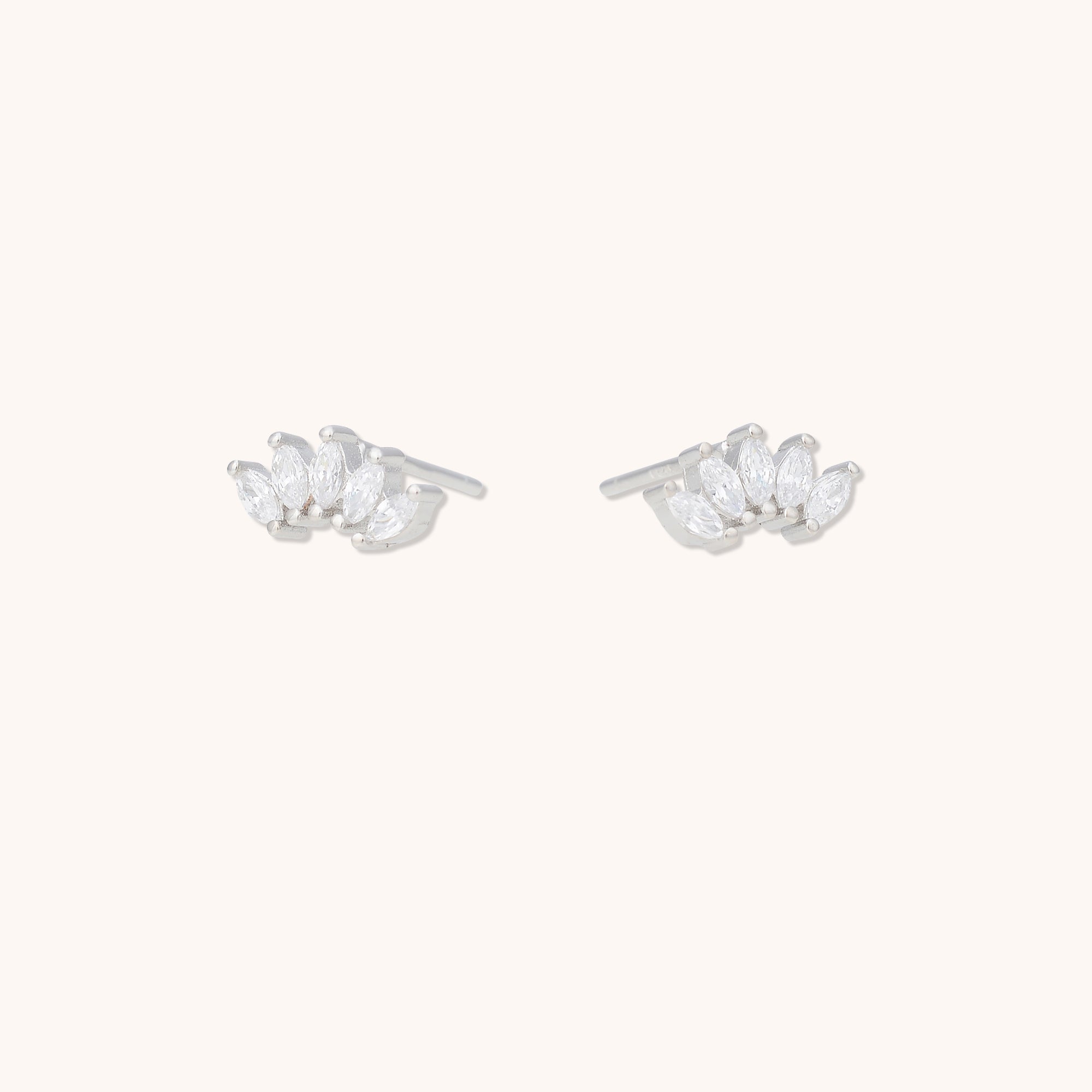 Rise Marquise Lotus Earrings Silver