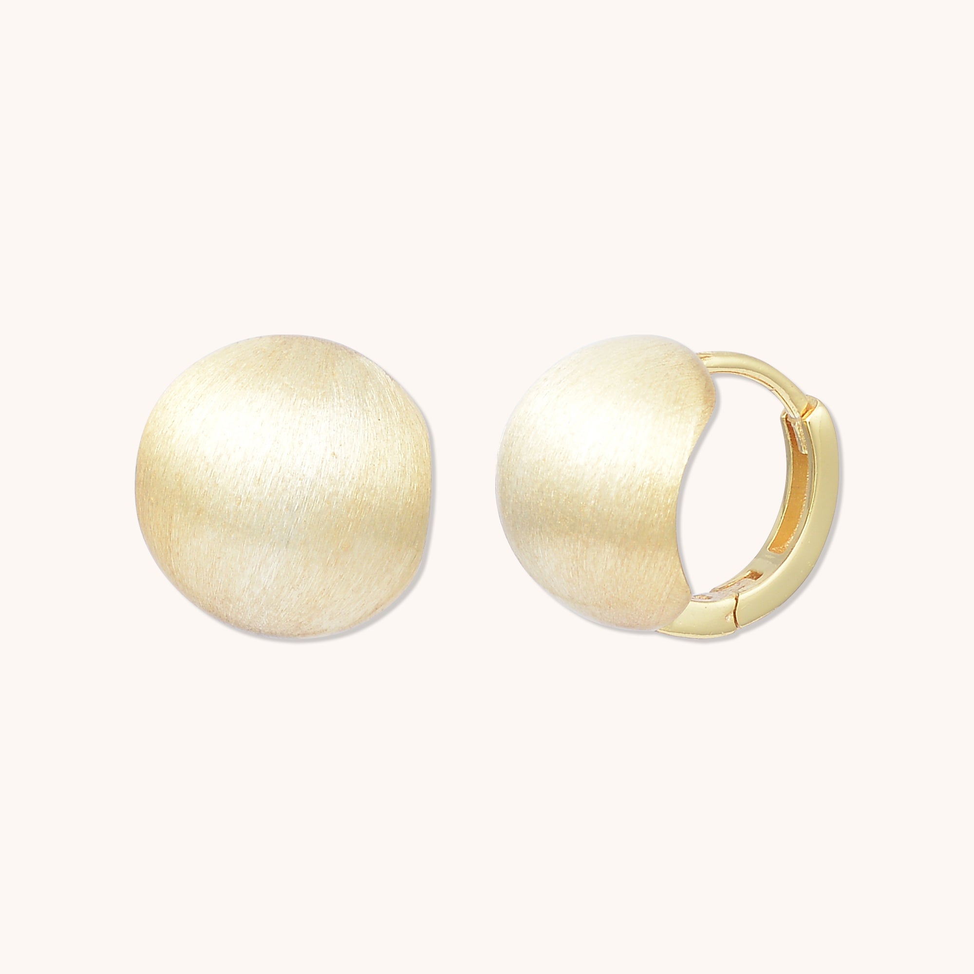 Circular Matte Huggie Earrings Gold