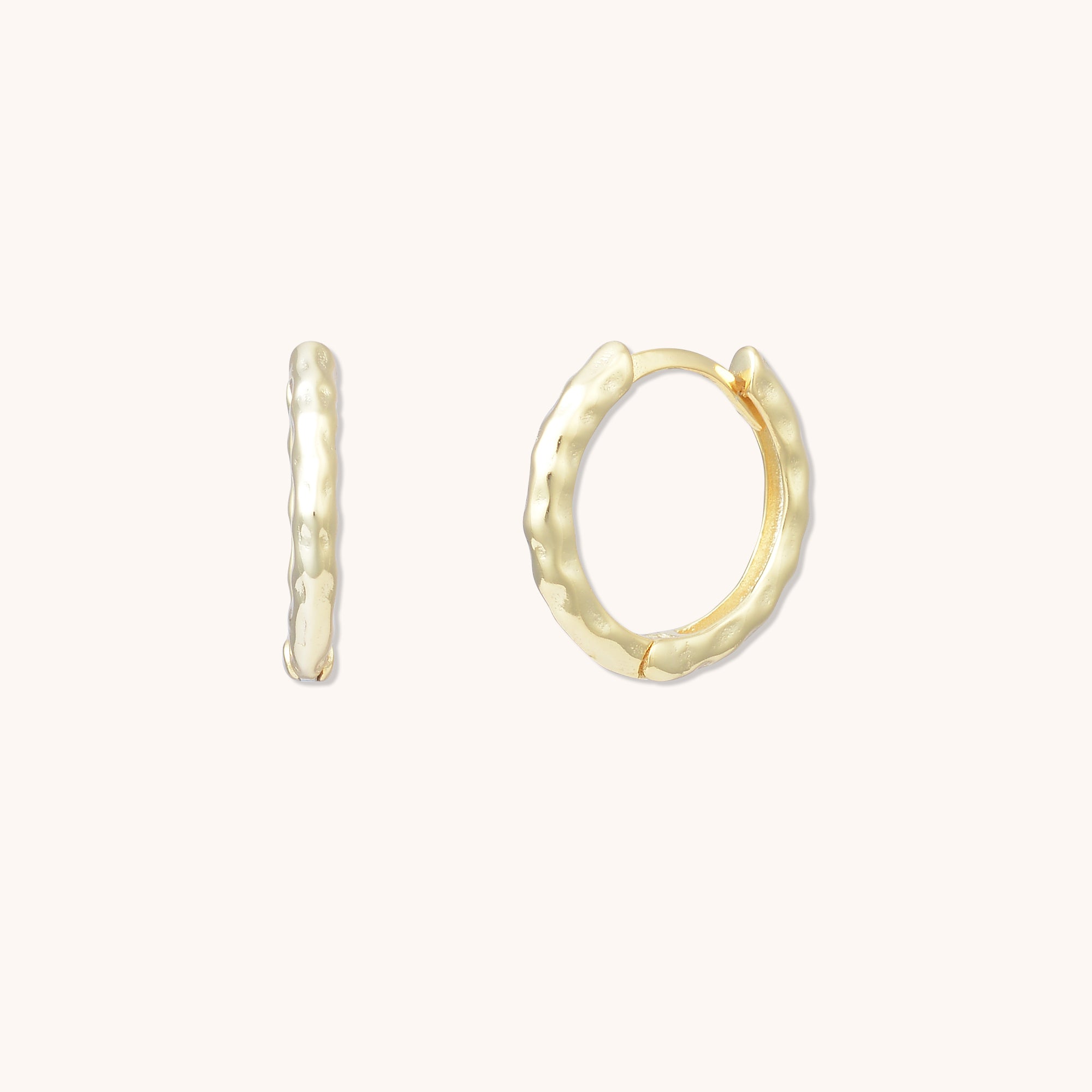 Molten Huggie Hoop Earrings Gold