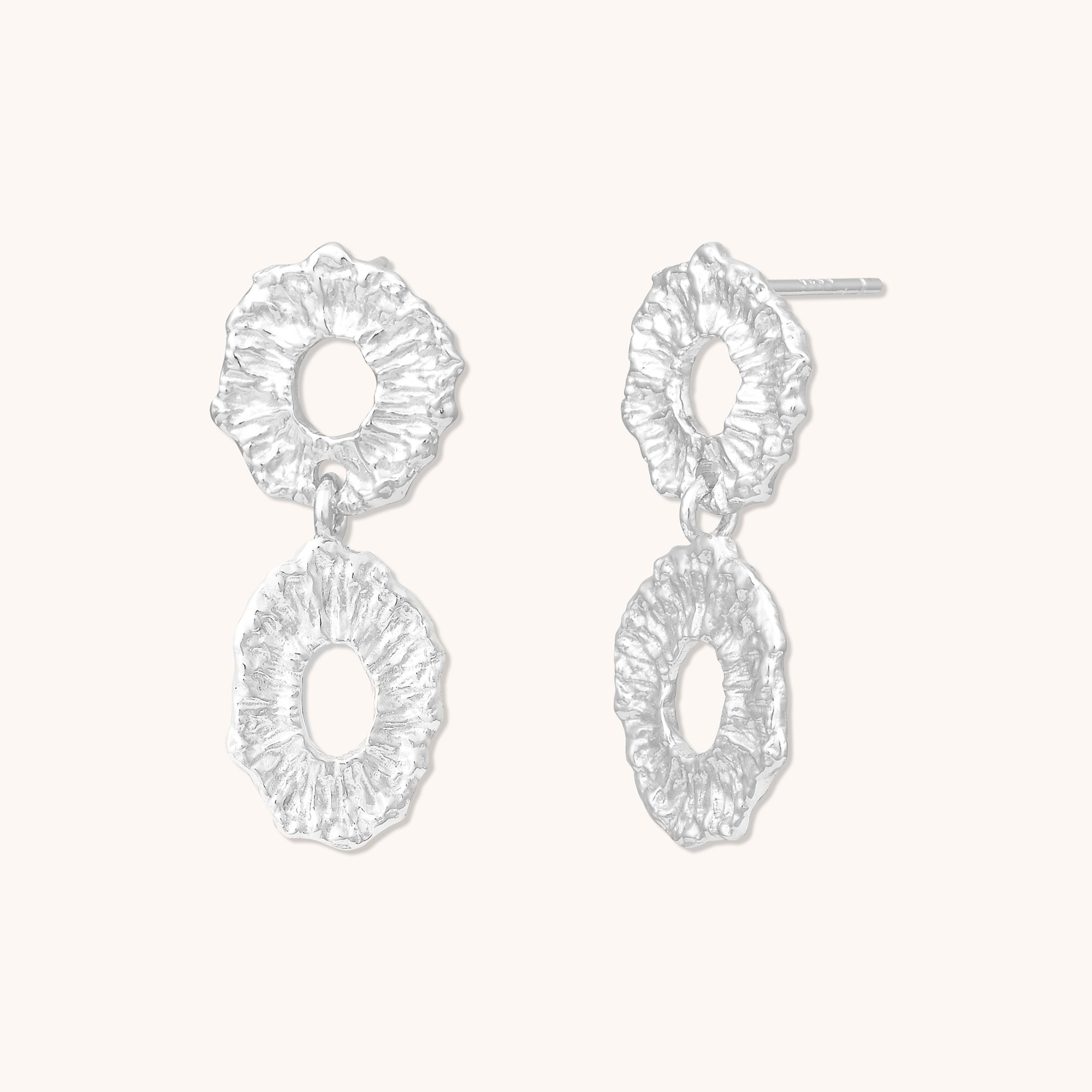 Molten Link Earrings Silver