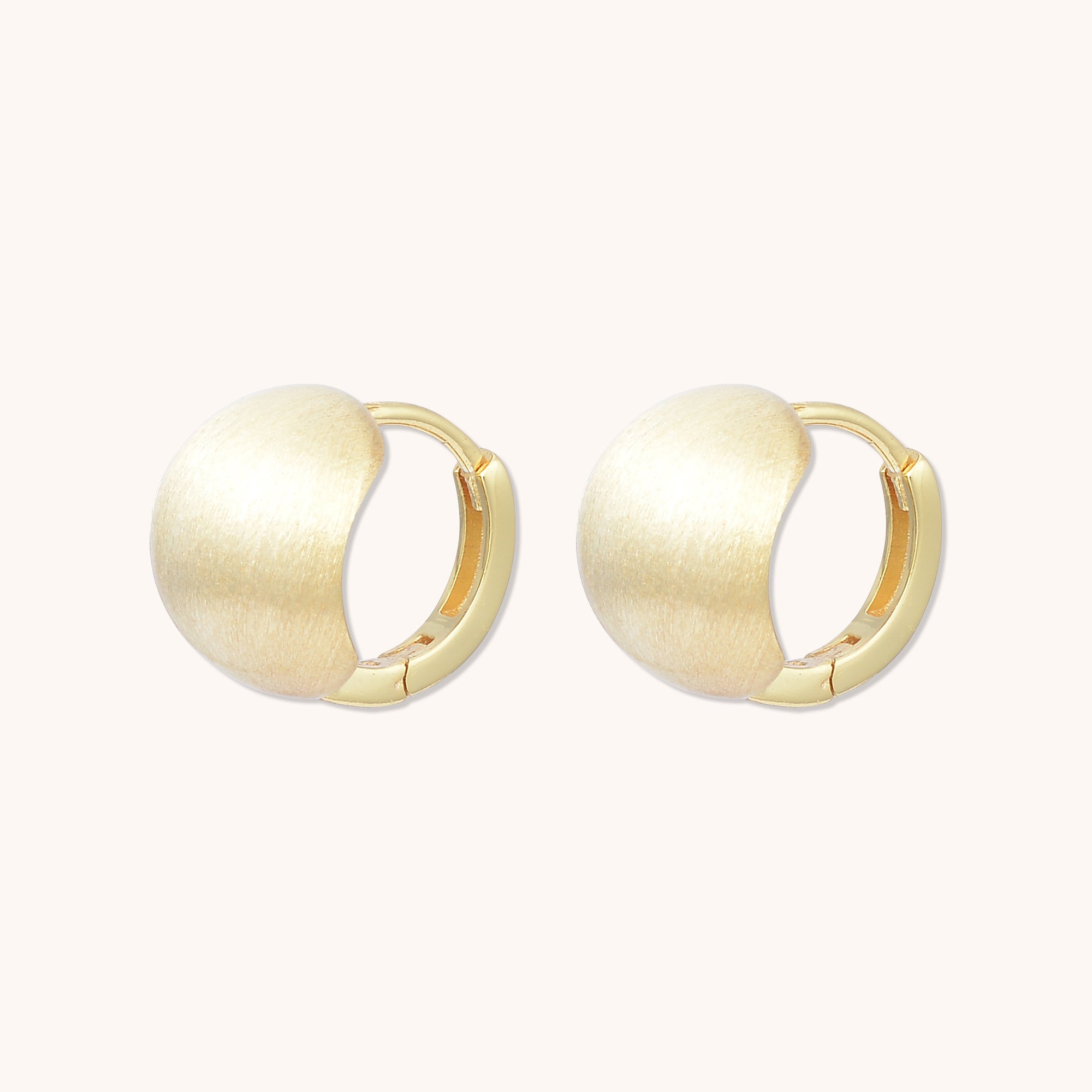 Circular Matte Huggie Earrings Gold