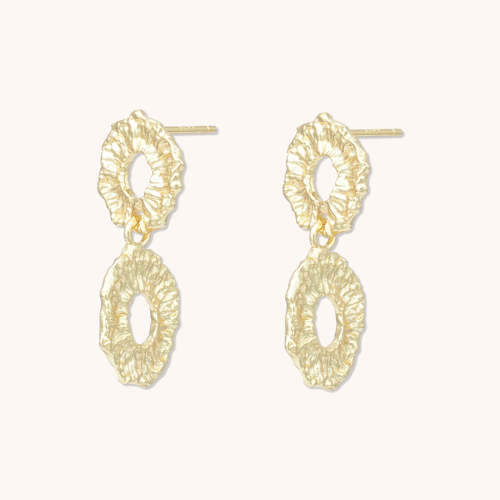 Molten Link Earrings Gold