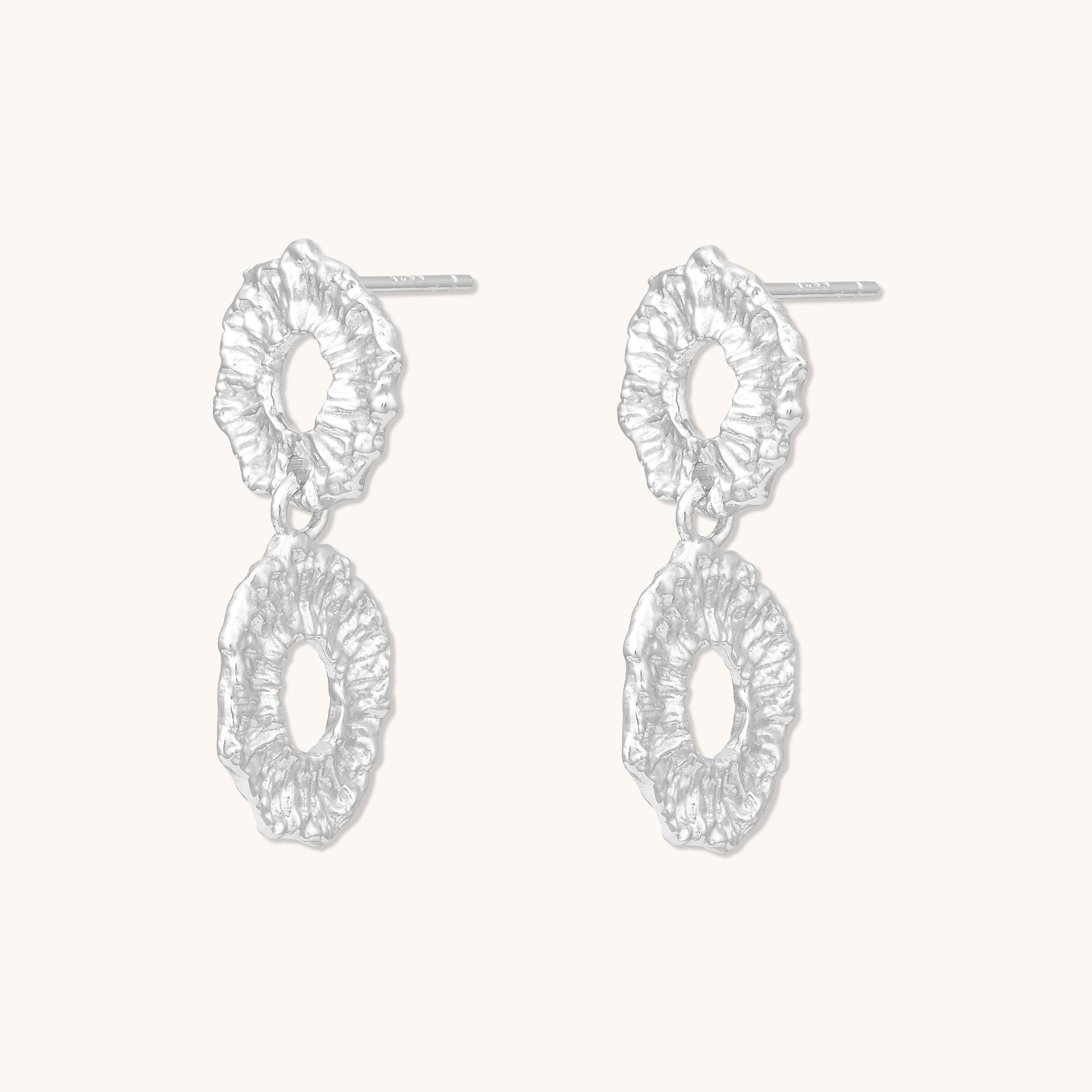 Molten Link Earrings Silver