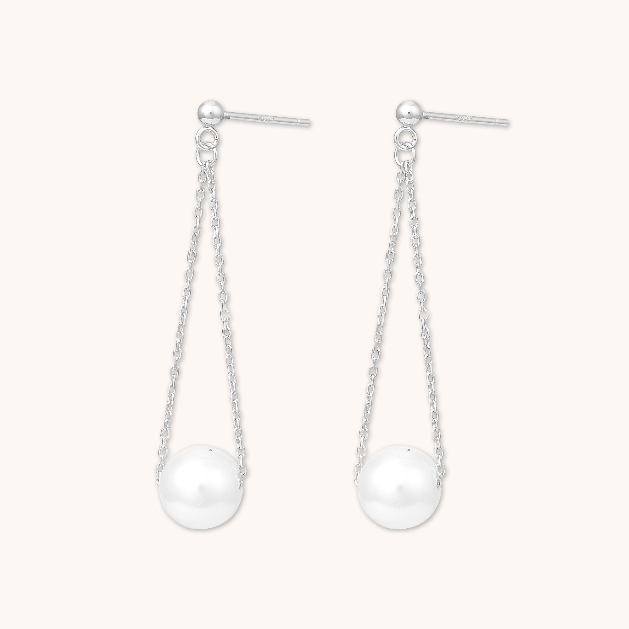 Odyssey Pearl Drop Earrings Silver