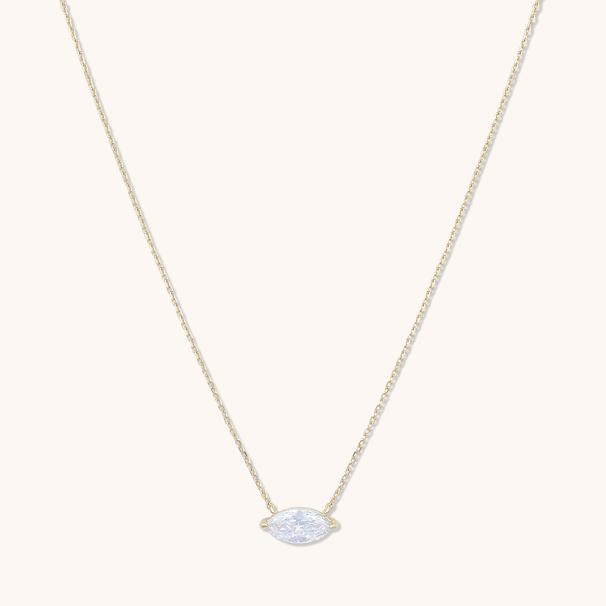 Marquise Sapphire Necklace Gold