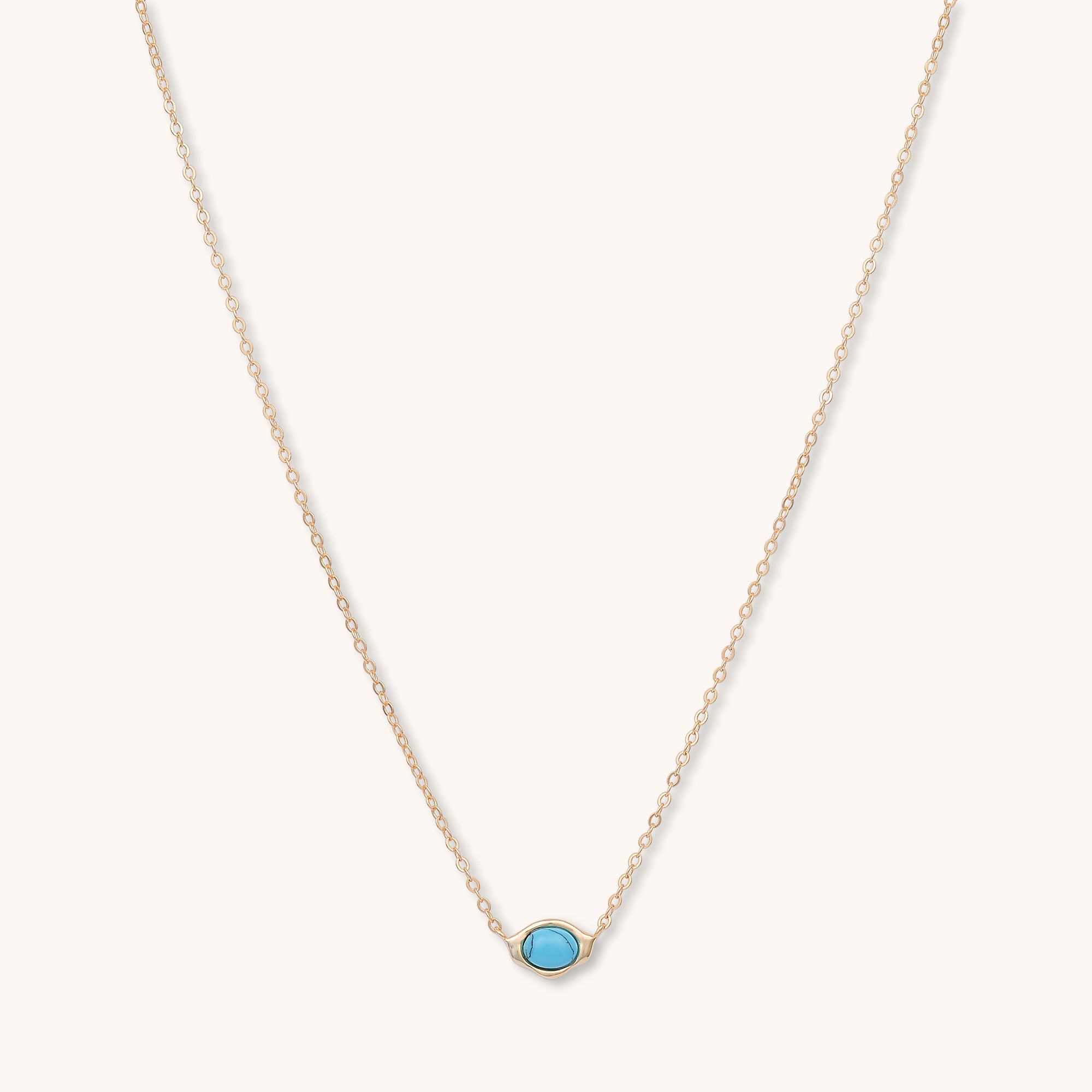 Turquoise Eye Necklace Rose Gold