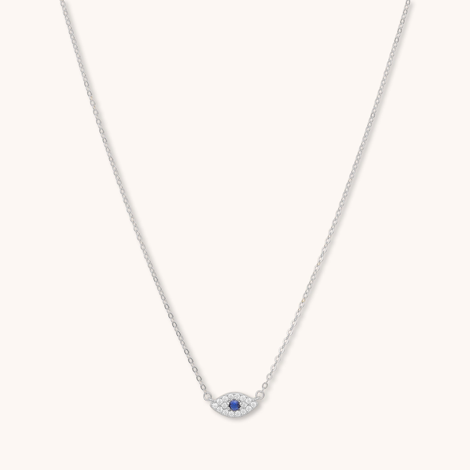 Evil Eye Sapphire Necklace Silver