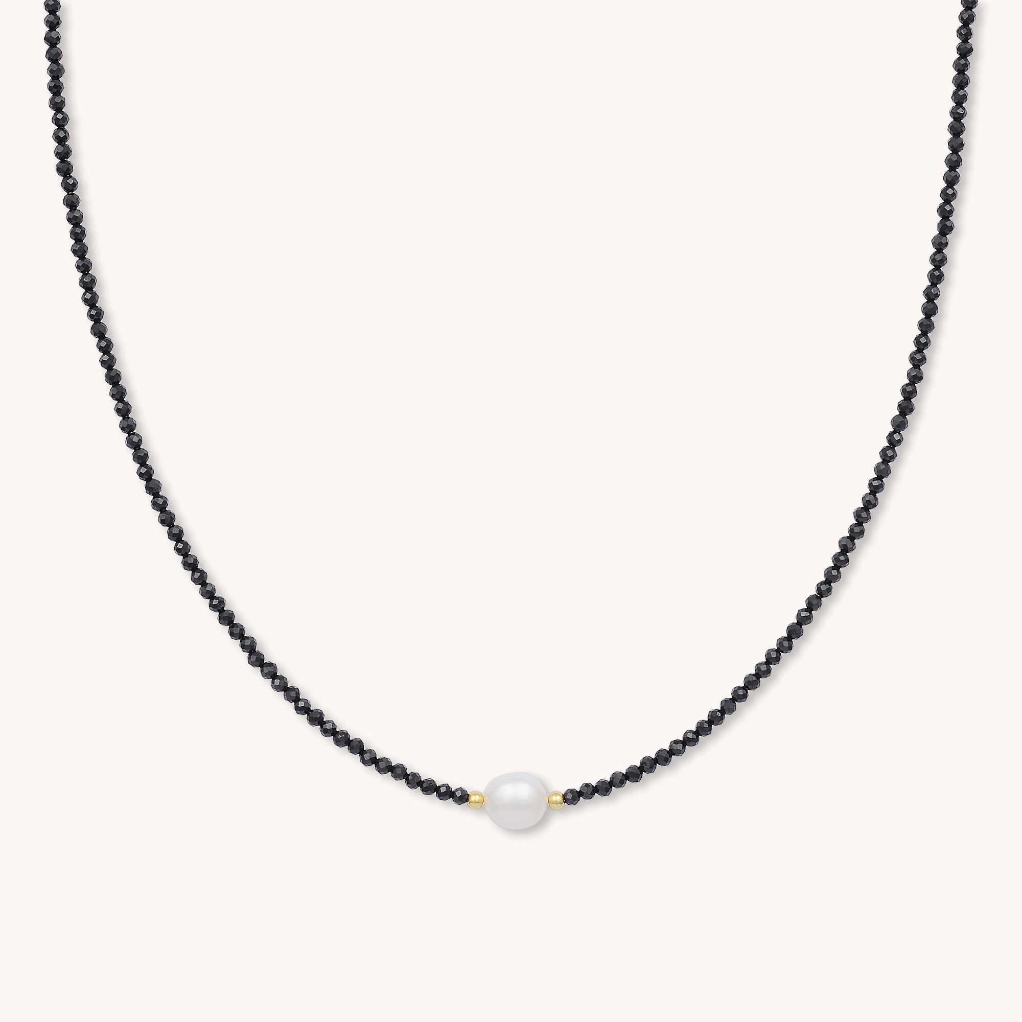 Beaded Pearl Necklace Gold