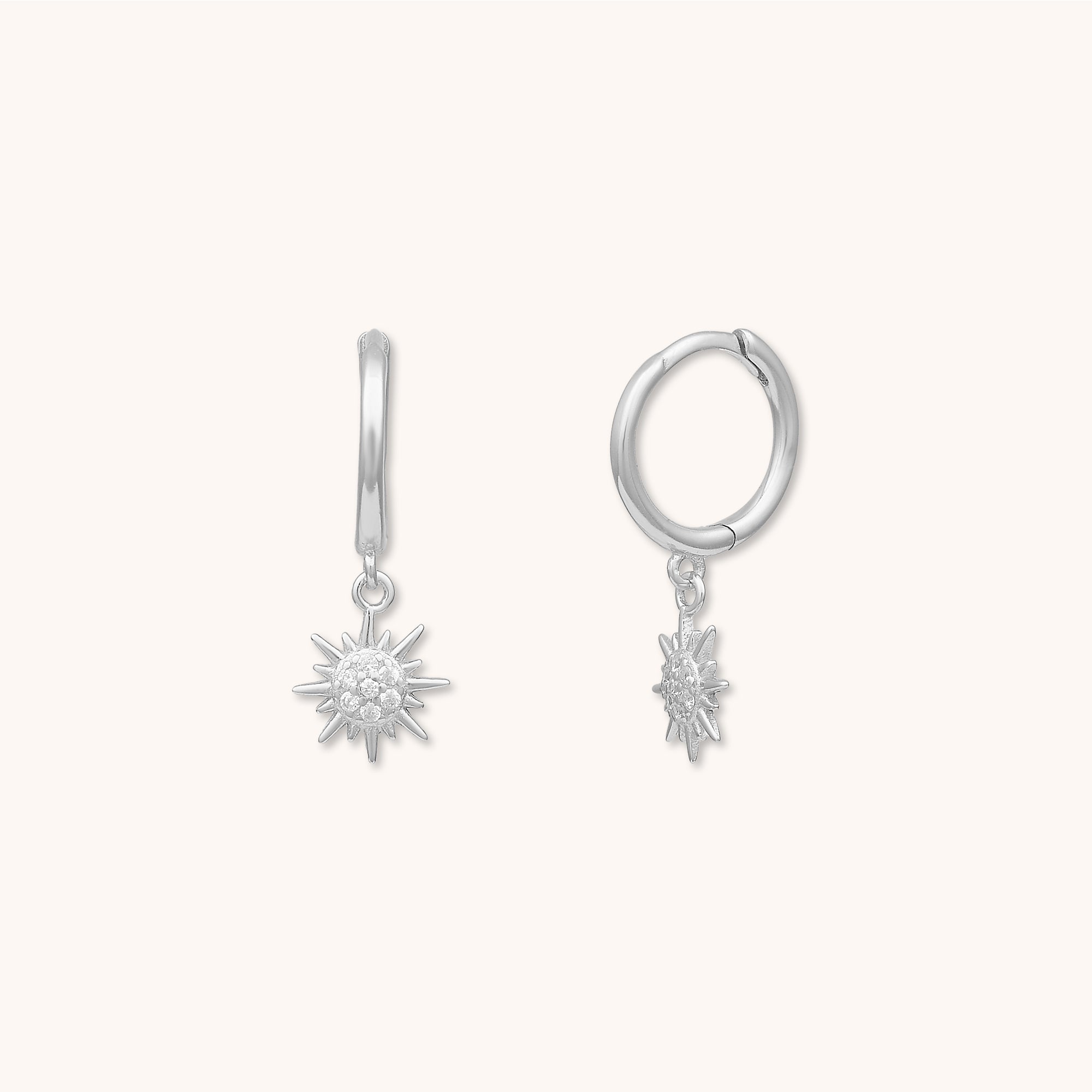 Sunbeam Huggie Earrings Silver