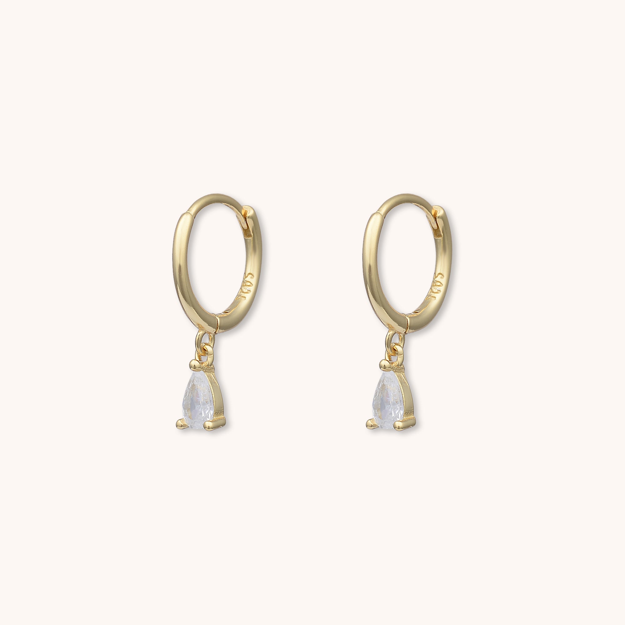 Teardrop Huggie Earrings Gold