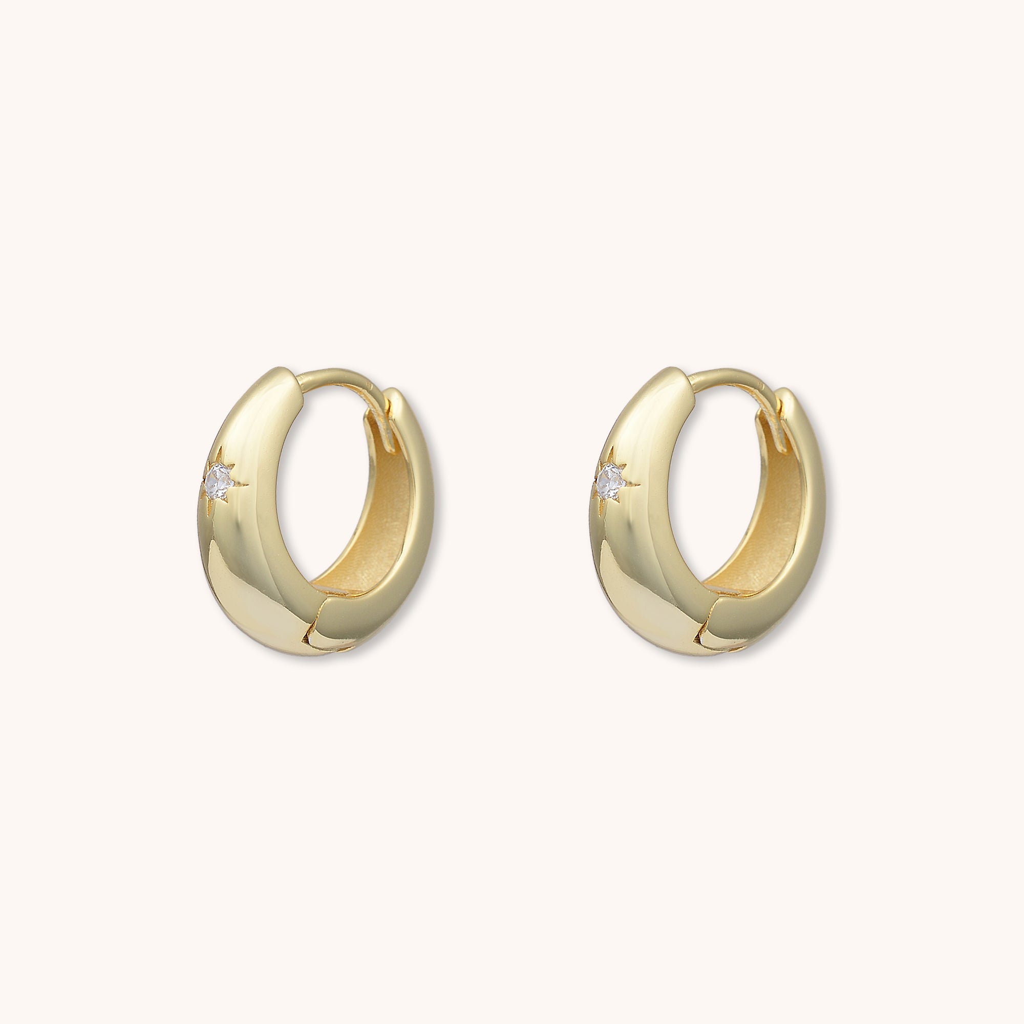 Starlight Dome Huggie Earrings Gold