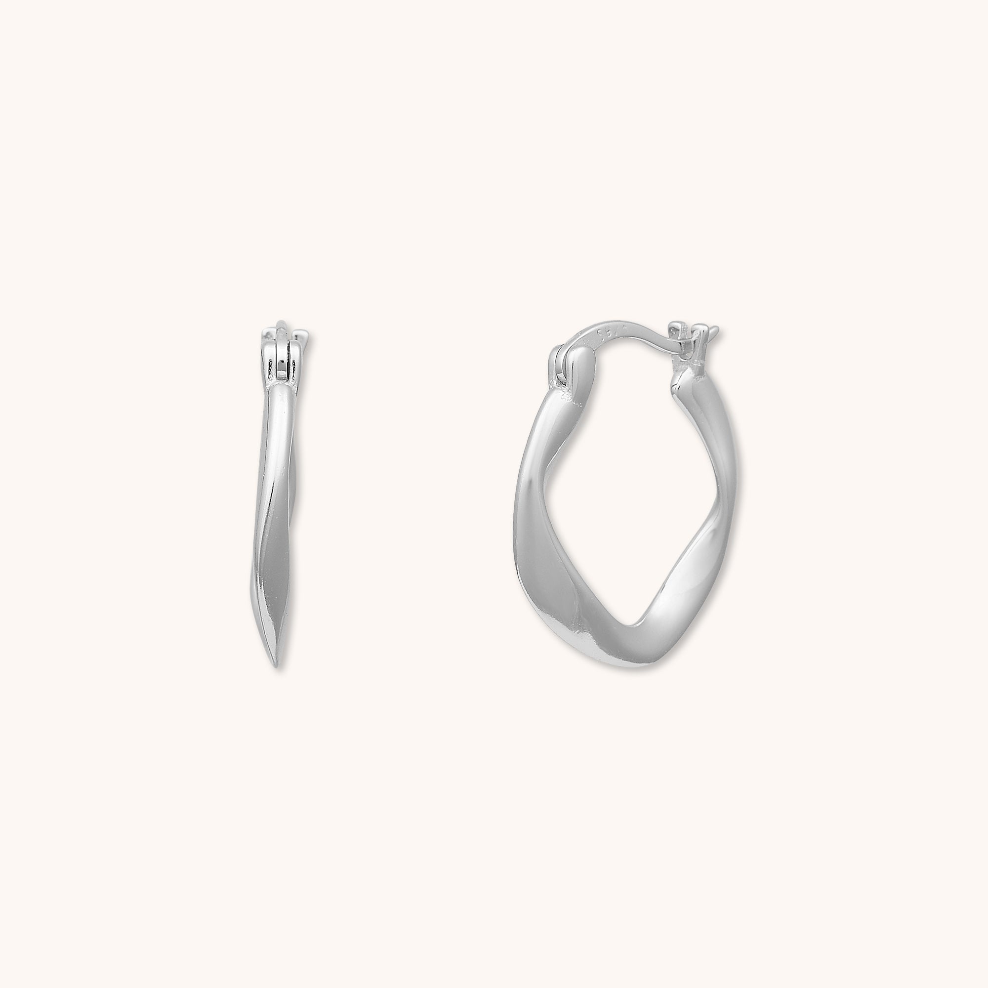 Swirl Hoop Earrings Silver